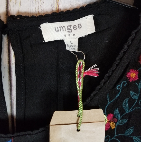 Umgee Boho Sleeveless Babydoll Embroidered Top - Picture 5 of 7